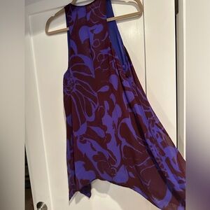 Vince Purple and Maroon Flower Flowing Tank